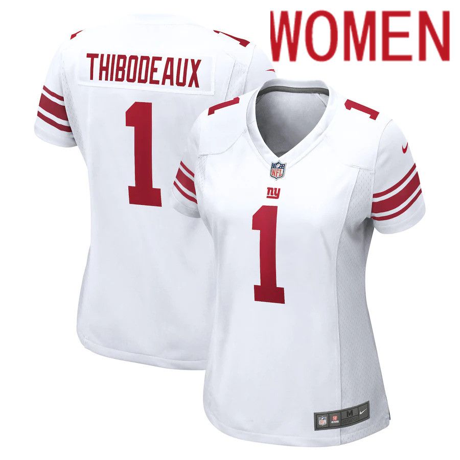 Women New York Giants #1 Kayvon Thibodeaux Nike White 2022 NFL Draft First Round Pick Game Jersey